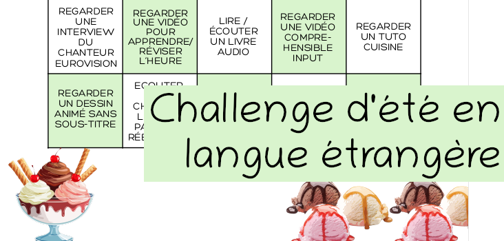 challenge d'été en langue étrangère